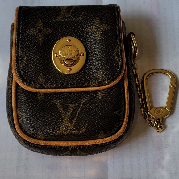 Louis Vuitton Monogram Tulum Pochette Keychain Wallet Coin Purse Fob Turnlock - Picture 1 of 8